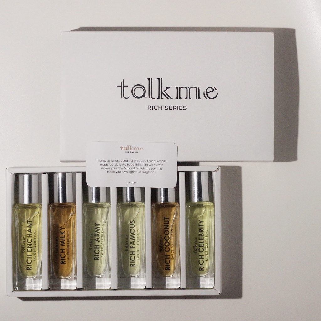 Talkme Rich Series 30ml Eau De Toulette (isi 6pcs) Parfum Talkme Tahan Lama Farfum Pria Parfume Wanita Unisex - Hampers Lebaran Parfum