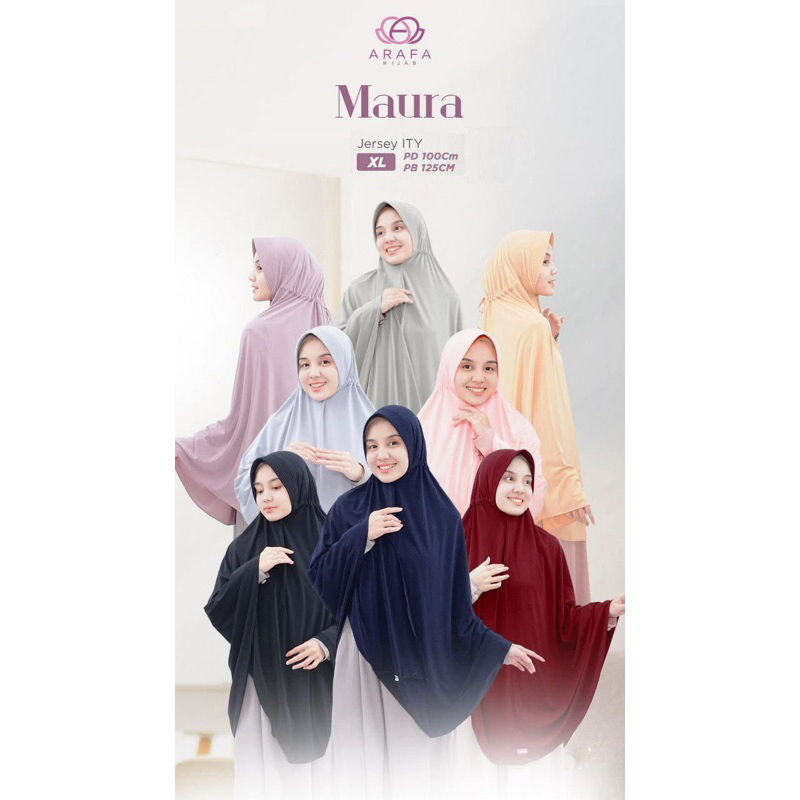 Khimar Maura XL _Hijab Syar’i Hijab Panjang Bergo instan Bergo tali Depan By Arafah Hijab