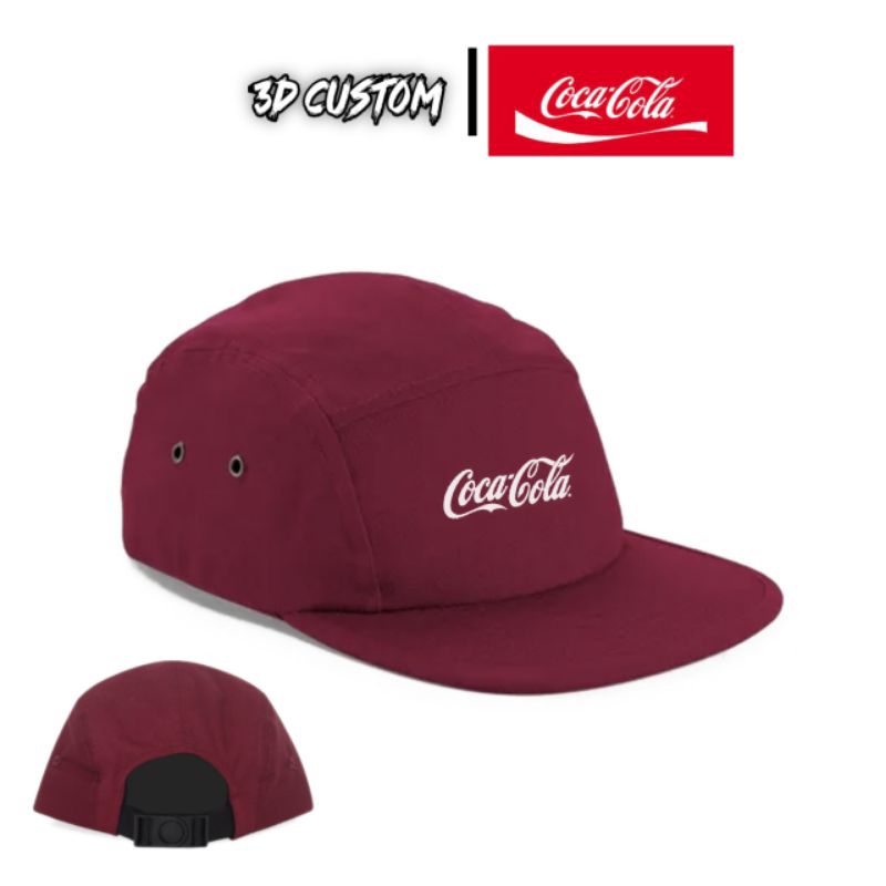 Topi 5 Panel Snapback/Six Panel Snapback/Topi Pria Wanita Logo COCA-COLA
