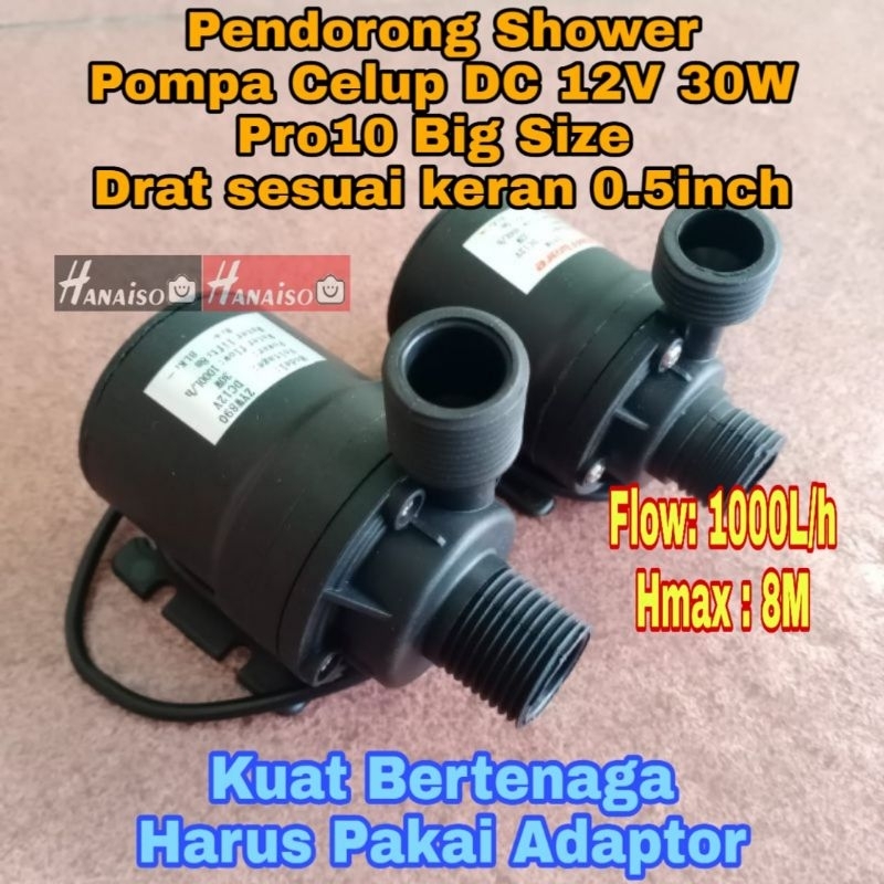 Pompa Pendorong Tekanan Air Shower Booster Drat 1/2 Kencang Semburan Air 30W 1000L /h DC 12V Water Heater Pompa Celup Waterproof Pompa Air Brushless Submersible Aquarium DC 12 V 30 W 1000 Liter Termurah Terbaik Murah Supplier Distributor