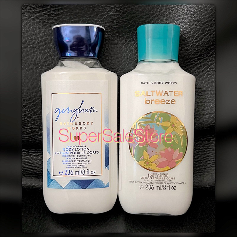 BBW Bath & Body Works Bath and Body works Body Lotion Gingham dan Saltwater Breeze 236ml 236 ml Full