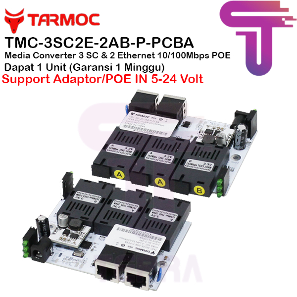 Tarmoc Media Converter 3 SC 2 LAN 10/100 Board 3 Port FO 2 Port Rj45 3FO 2LAN / 3 FO 2 LAN Board