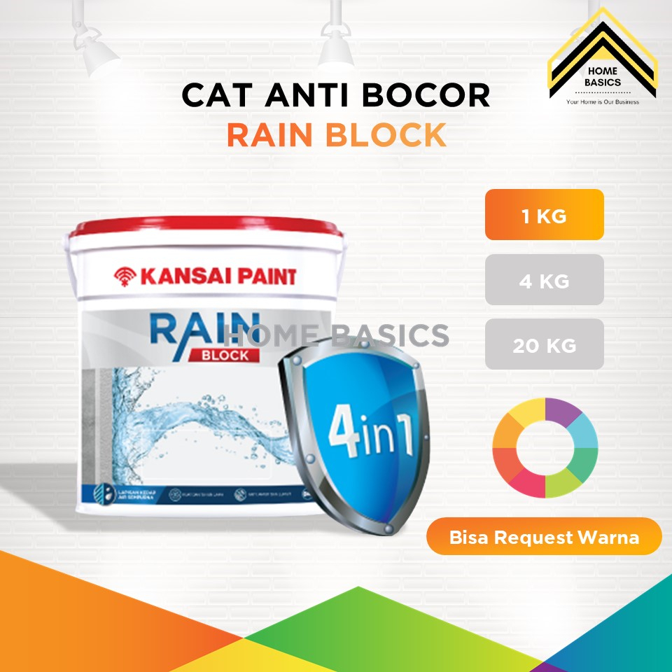 Cat Tembok Anti Bocor Rain Block Kansai Paint 1 kg / Cat Waterproof / Cat Eksterior