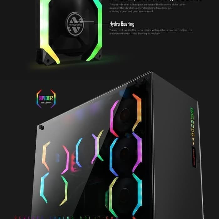 Fan Casing Abkoncore SPIDER SPECTRUM - 12CM RGB (1 satu buah Fan 120mm RGB)