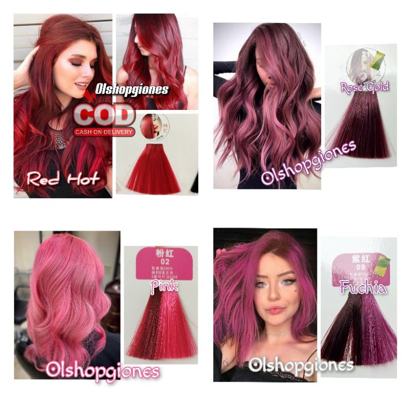 Weideron Colorfull Sunset coral Hair Vegan Manicur Cat Rambut shampo conditioner silver warna