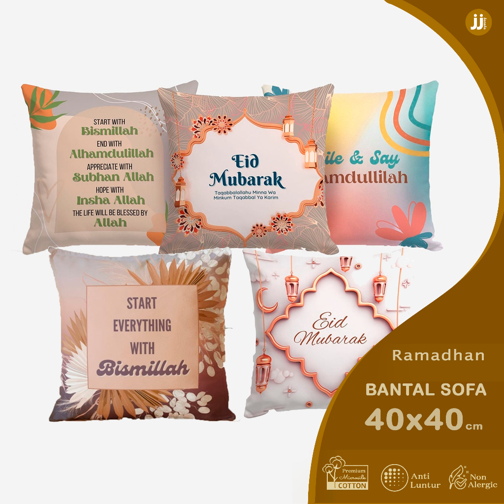 BANTAL SOFA PRINT MOTIF RELIGI ISLAMI MUSLIM 40X40 CM