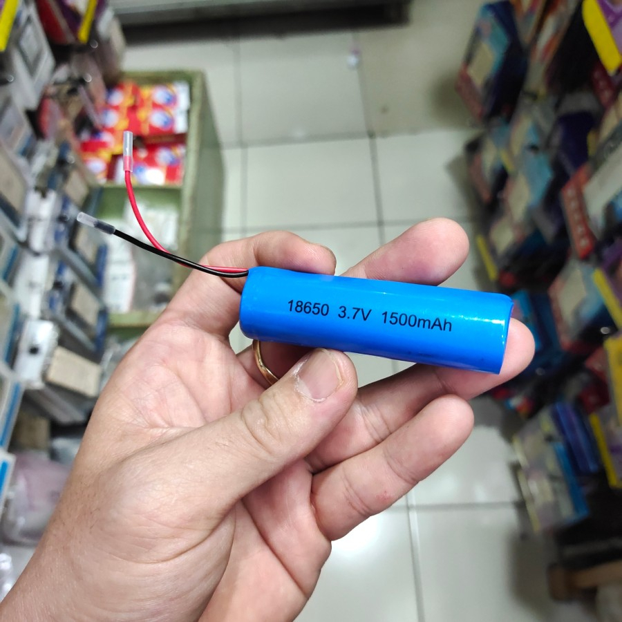 Baterai 18650 model kabel 2 1500mah battery battle mantul murah meriah