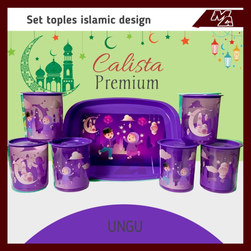 PROMO TERBARU Toples kue lebaran 1 set lengkap + nampan/baki/toples calista set tobaki 7in1