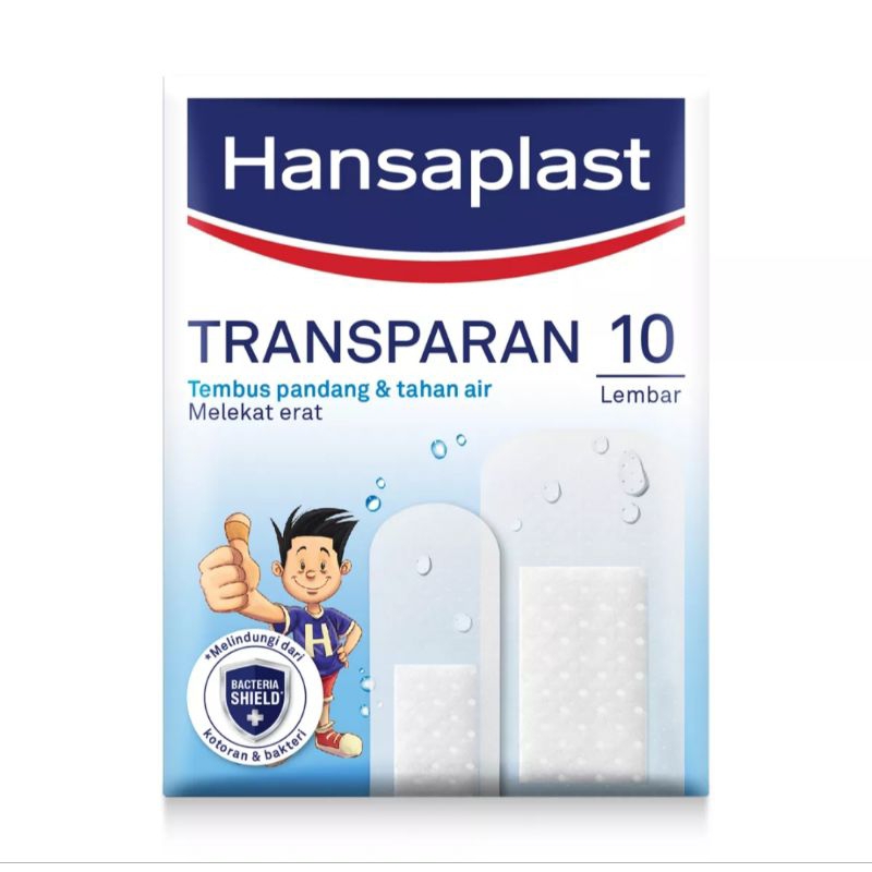 HANSAPLAST TRANSPARAN 10s / plaster luka transparant tembus pandang dan tahan air 10 sheet