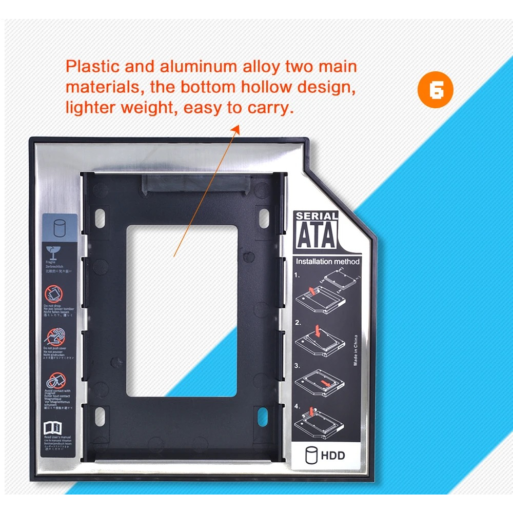 HDD SSD CADDY TIPIS 9.5MM or 12.7MM SATA / SSD CADDY / SLOT DVD TO SLOT HDD / HDD CADDY / CADDY