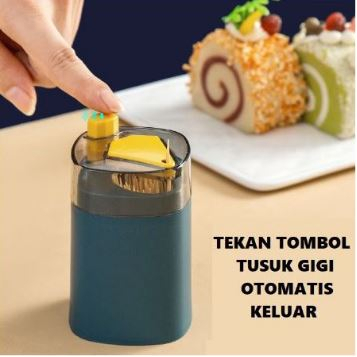 Tempat Tusuk Gigi Otomatis - Toothpick Holder Automatic - Wadah Peyimpanan Kotak Dispenser Pencet Tombol [MF]