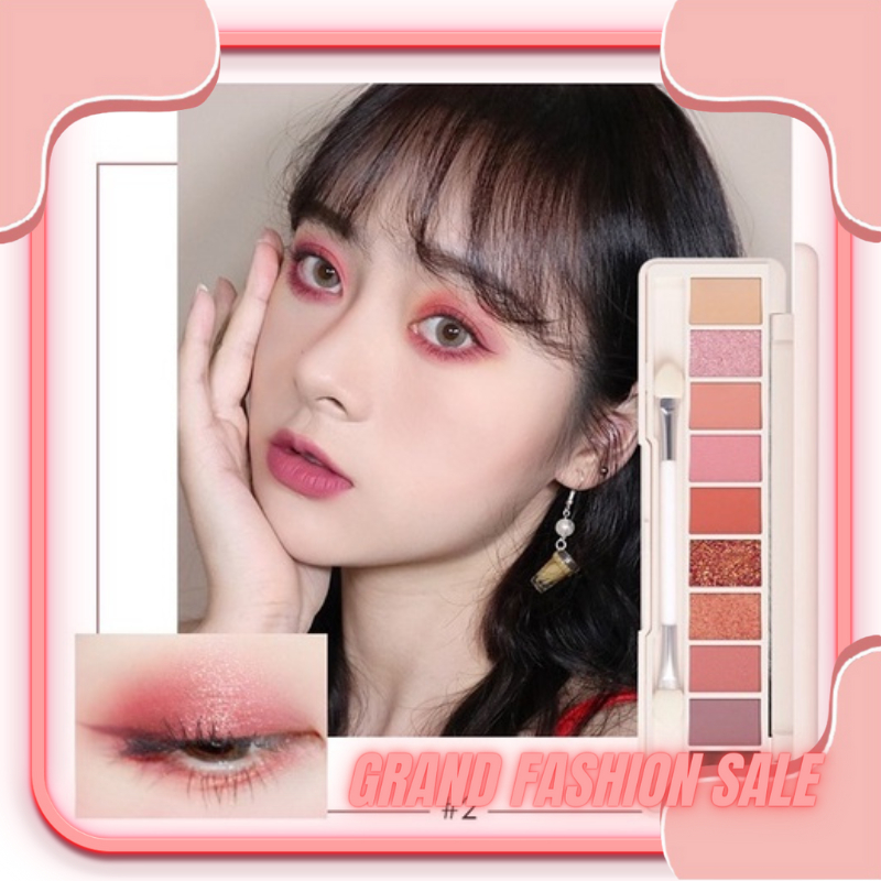 DOMMO - D8123 FOCALLURE 10 Warna Glitter Eyeshadow palette - kosmetik Mata FA158