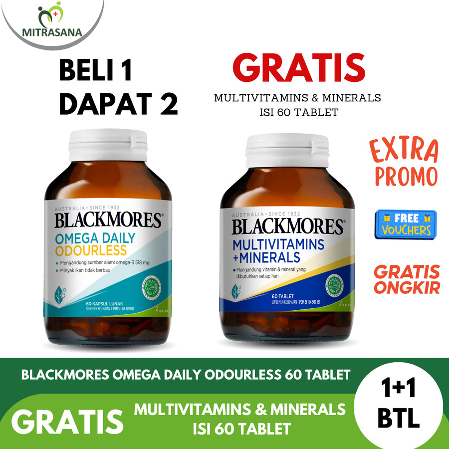 Blackmores Omega Daily Odourless (60) Gratis Blackmores Multivitamins Dan Minerals 60 Tablet