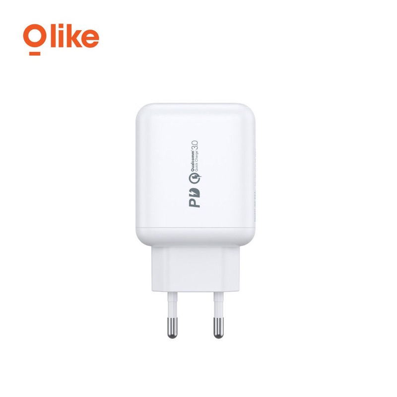 Olike C401 Kepala Charger Adapter Qualcomm Quick Charge 3.0 Power Delivery 20W Dual Port - Garansi 1 Tahun