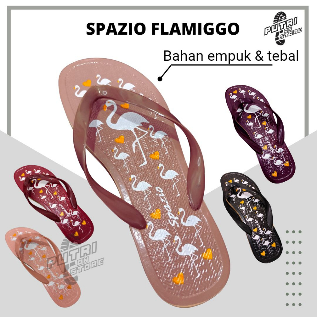 Sandal japit jelly wanita perempuan motif karakter lucu gemes terbaru SPAZIO