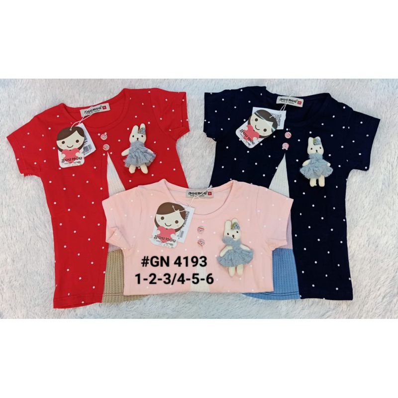 Atasan Kaus Kaos Lengan Pendek Anak Perempuan Cewe Usia 4 5 6 7 Tahun Geenee Louisa Impor Murah Adem