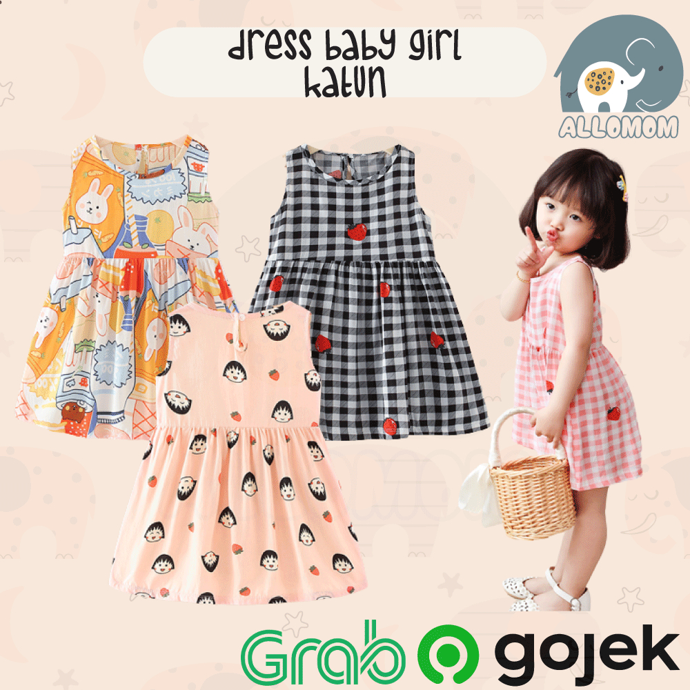 Baju Rok Bayi Motif Perempuan / Dress Baby Girl / Anak Cewek Lucu