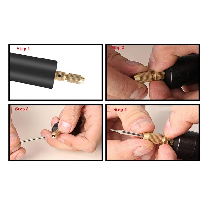 Bor Elektrik Mini Portable Micro USB dengan 3Pc Bits dan Kabel USB DC 5V Hand Drill USB/Alat Ukir Grafir/Gerinda Listrik Mini/Pen Ukir