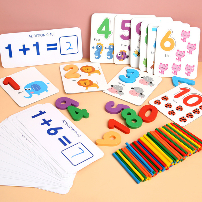 I Love Mathematics SET | Stik Matematika Kayu Alat Peraga Belajar Berhitung Angka | Treehole Wooden Math Stick Game Counting Teaching Aid | Puzzle APE Menghitung Mainan Montessori Edukatif Edukasi Anak Balita Murah