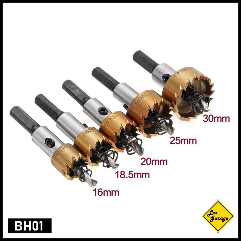 Mata Bor Hole Saw Besi Set HSS Holesaw Titanium Coated