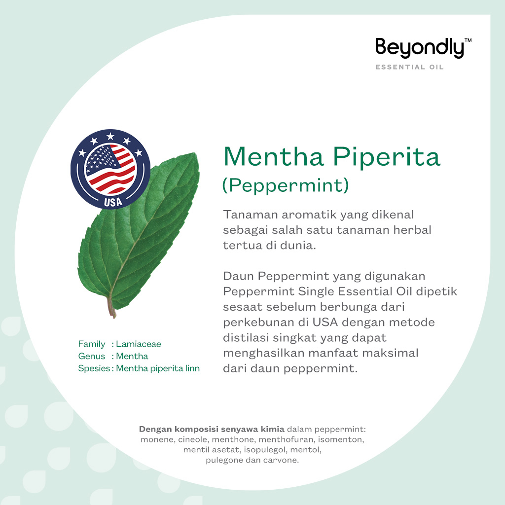 Beyondly Peppermint Single Essential Oil 10ml