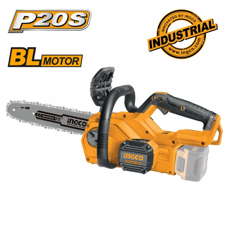 INGCO Gergaji Chainsaw Cordless 12 " Baterai 20 Volt 4 Ah CGSLI20128