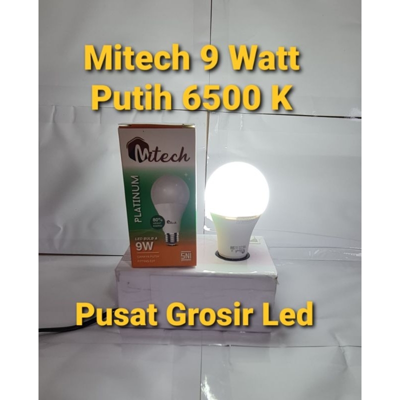 Paket Hemat 10 Pcs Lampu Led Mitech 9W 9 Watt SNI Bergaransi 1 Tahun Putih Dan Kuning