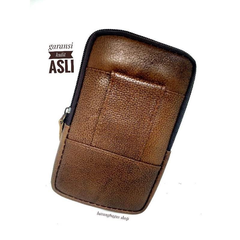 Dompet Tas Tempat sarung HP smartphone Kulit asli 5,5 - 6,7 inch murah