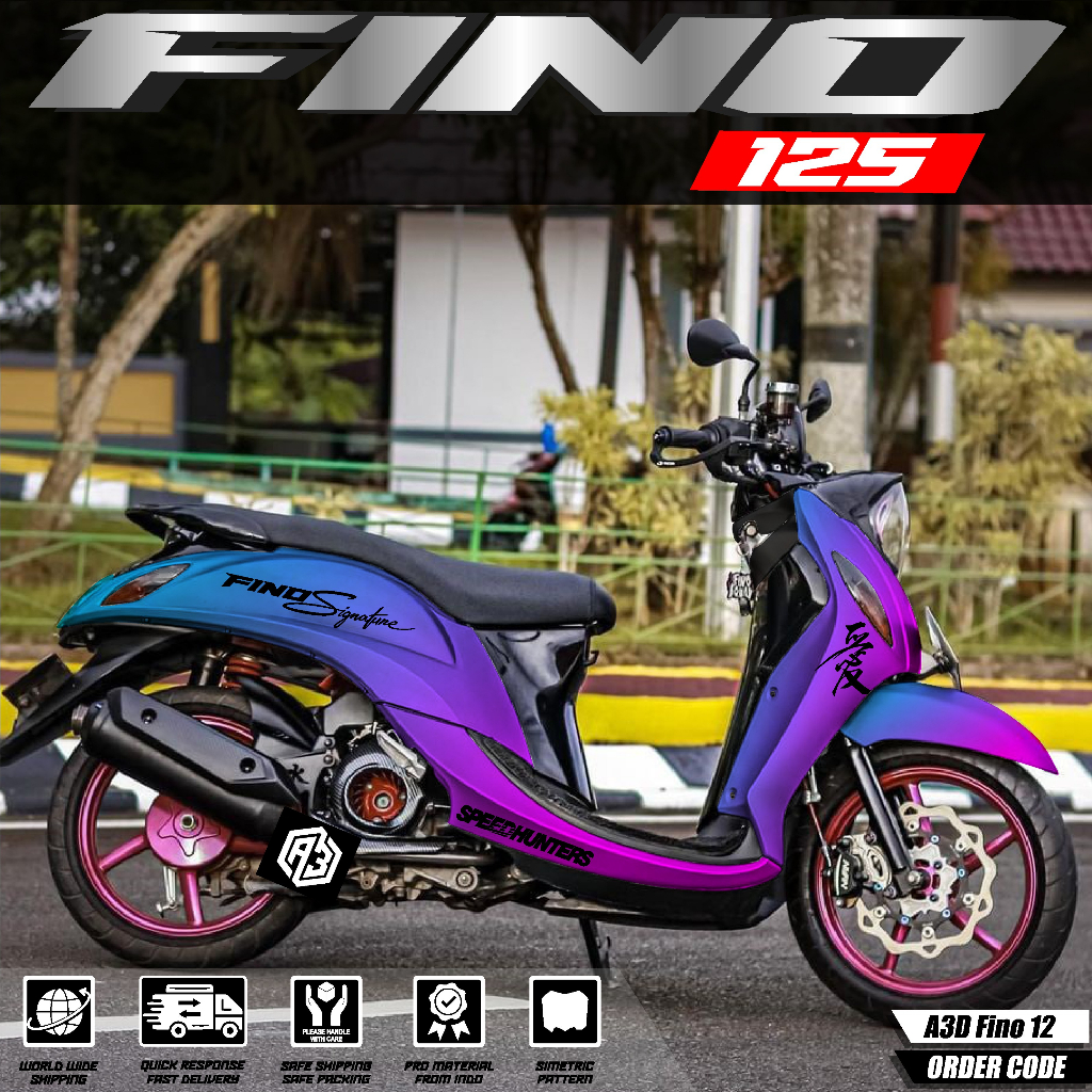 (COD) Decal Sticker Fino 125 Fullbody GRADASI POLOS dekal stiker Yamaha Fino POLOS Premium FULL BODY