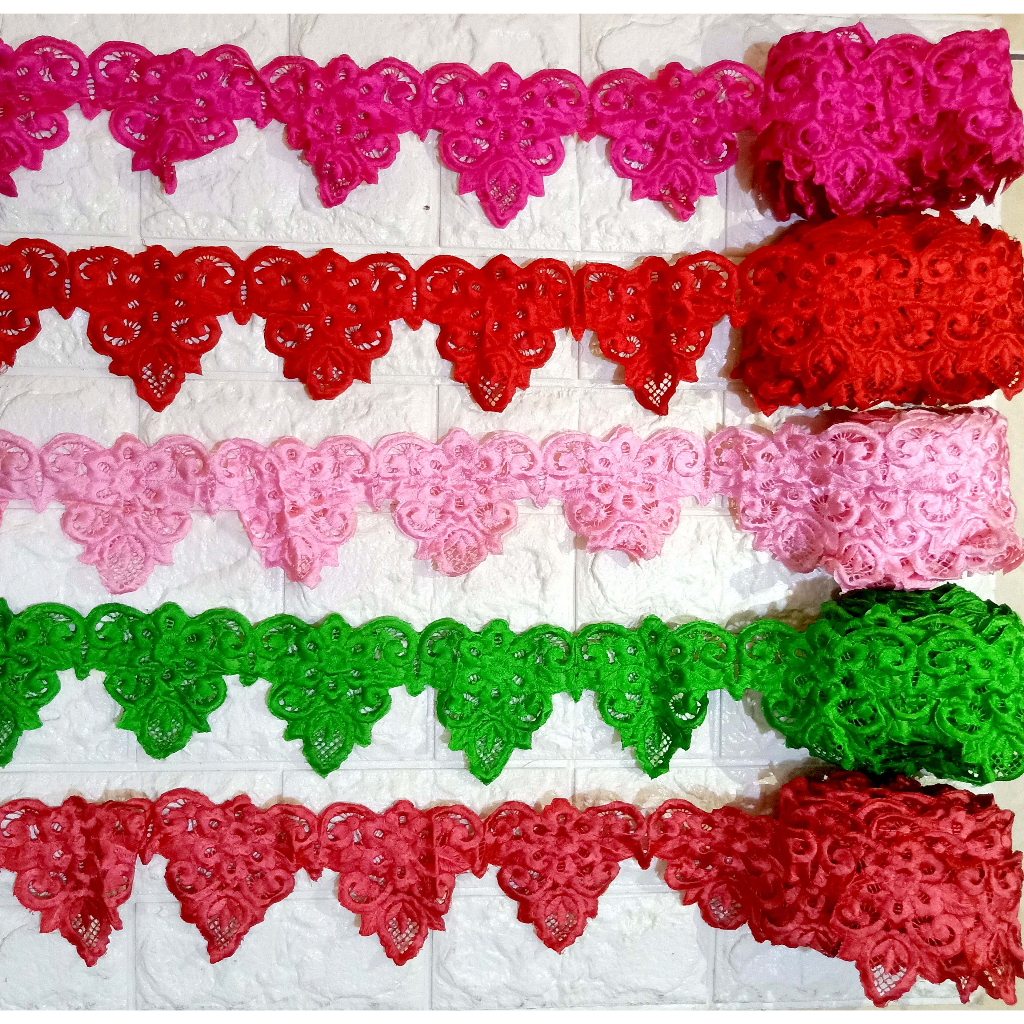 Renda bordir meteran gunung kecil roll