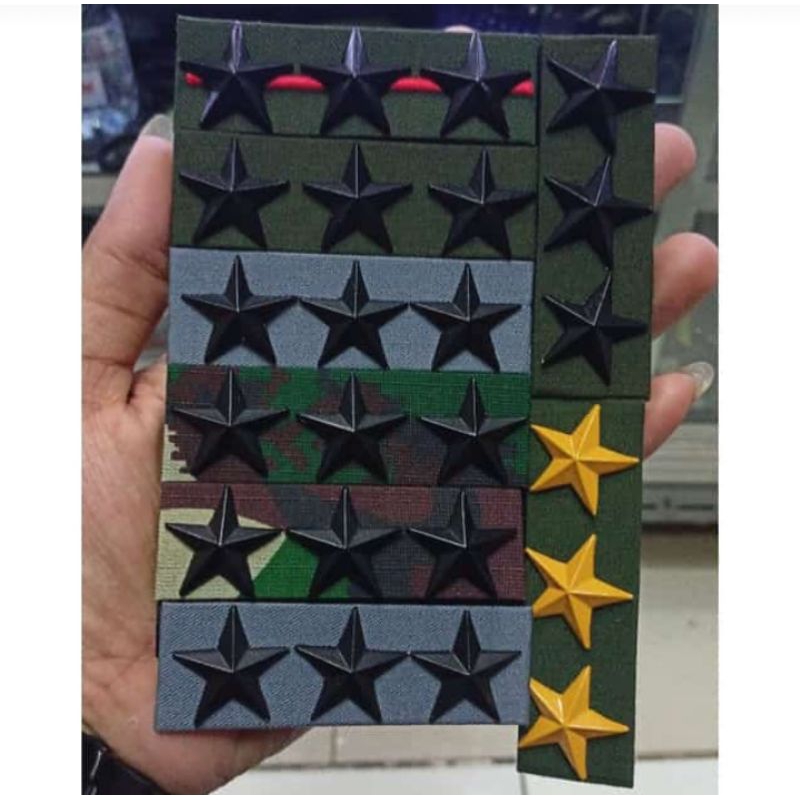 PANGKAT TOPI PDH PDL LETJEND BAHAN LOGAM - PANGKAT TOPI PDL PDH BINTANG 3 LOGAM