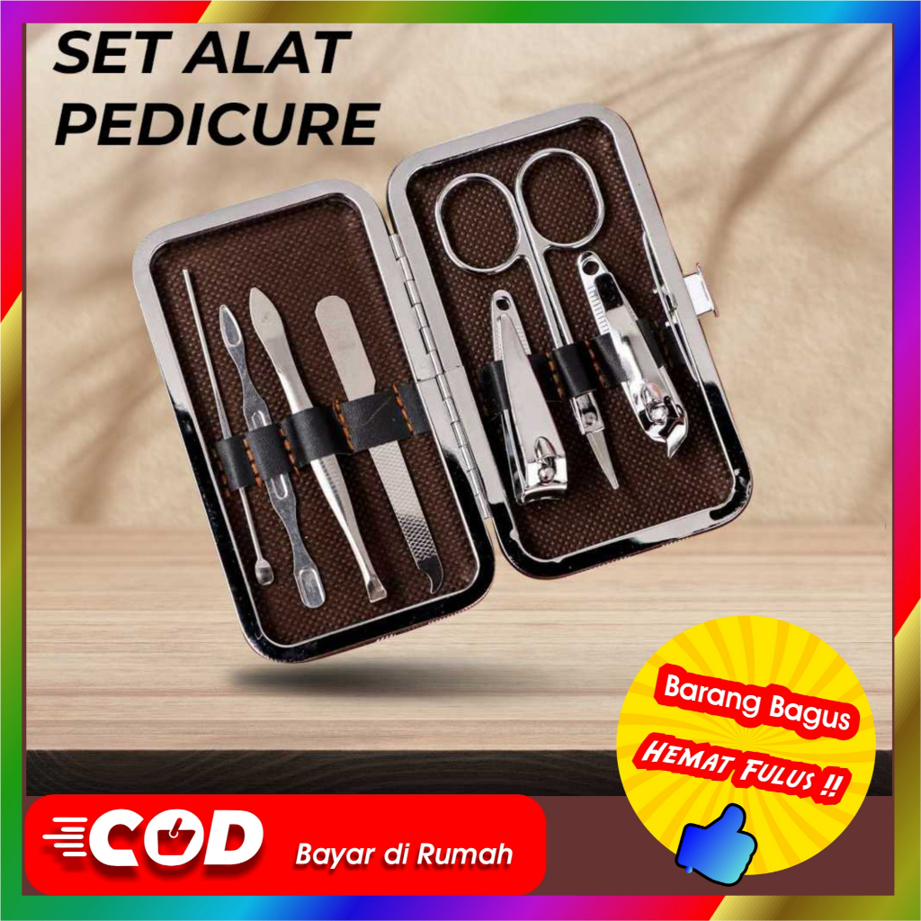 Set Alat Perawatan Kuku Telinga Alis 7 PCS Stainless Menikur Pedikur Potongan Kuku