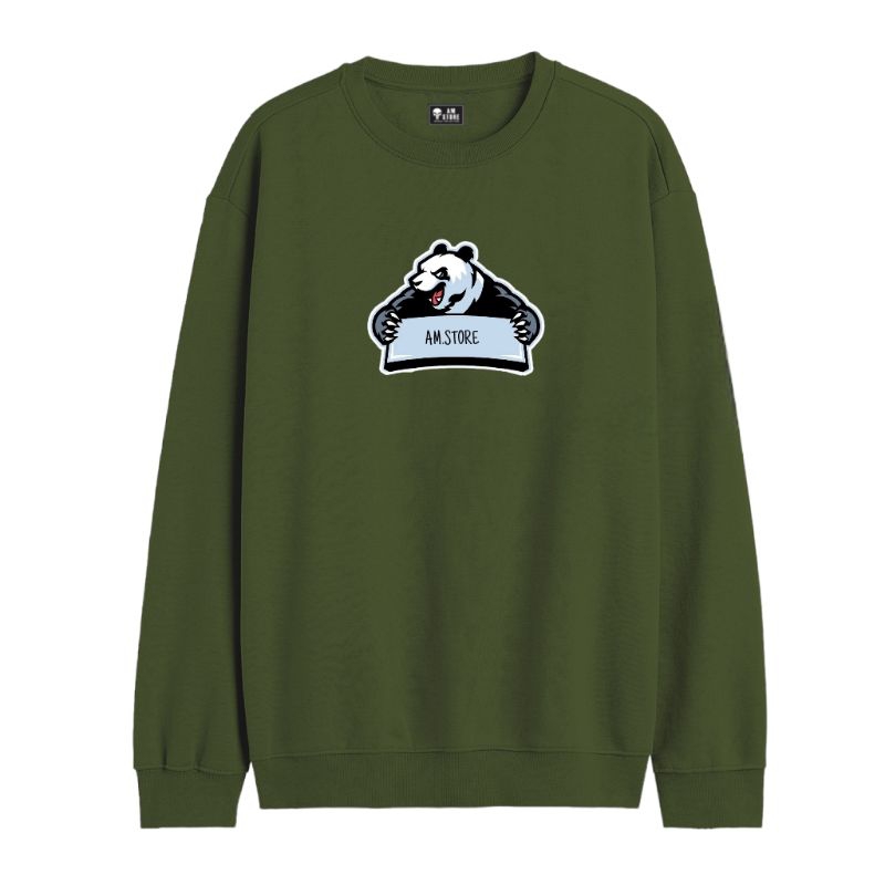 AMSTORE- Sweater Crewneck jumbo Bear ( Sablon ) big size pria wanita size xxxl xxxxl xxxxxl.