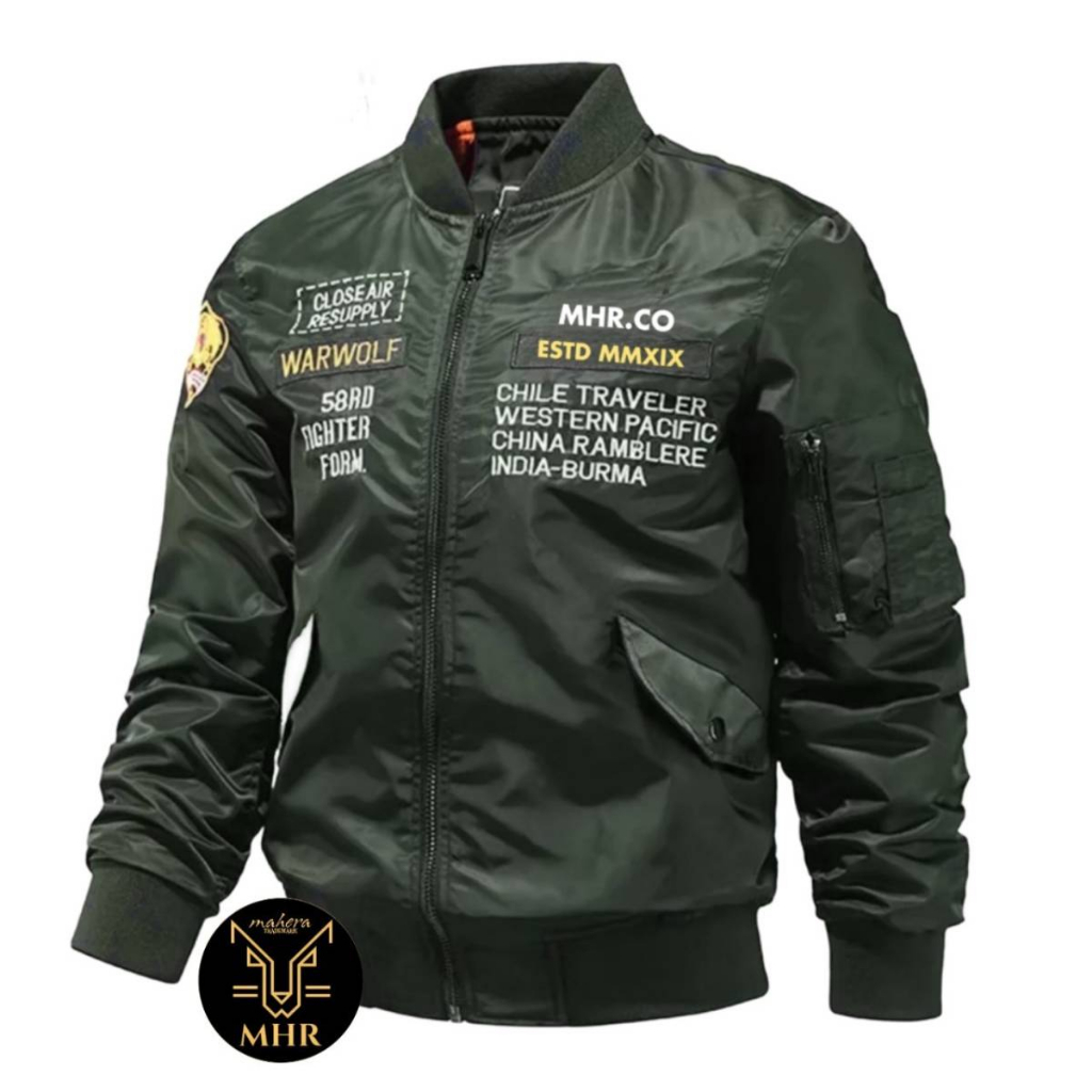 Jaket Bomber NUE Pria Premium bordir tebal Jaket Bomber Pria Laki Laki Cowok Bisa Pake Dengan Gaya Baru bahan Taslan