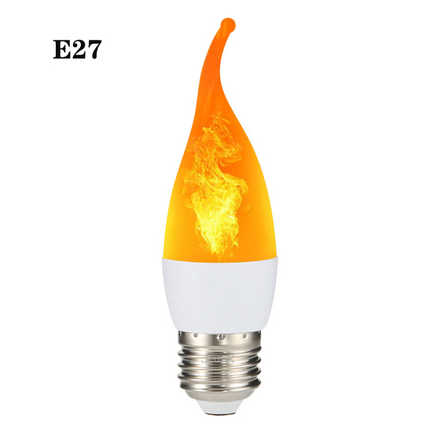 Lampu Bohlam LED Api Flickering Candle Light E27 Warm White 3W - CB3 - White