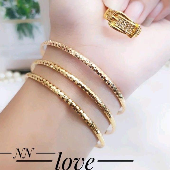 Xuping Gelang Keroncong Set Cincin Gesper Gold Terbaru 1104a3