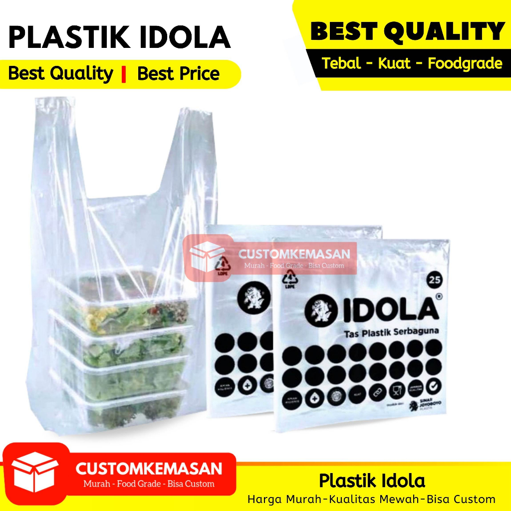 Kantong Plastik PE IDOLA PEX Kresek Bening Tebal Serbaguna / Kantong Plastik Bening / Plastik Bening