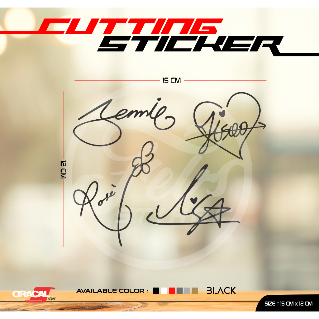 Stiker Cutting Kaca Mobil Tanda Tangan BLACKPINK | Cutting Sticker Blackpink Signature