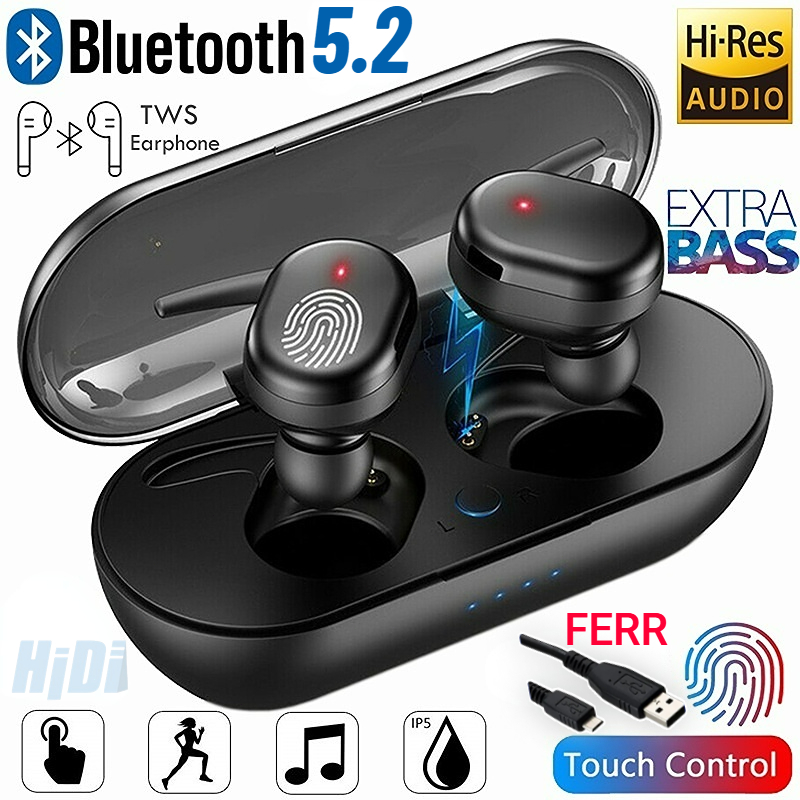 (COD) Y30 TWS Bluetooth Headset Bluetooth TWS Dengan Mikrofon 5.2 Earphone Bluetooth TWS HiFi Stereo Waterproof Earbuds Wireless Earphone Headset with Mic Headphone