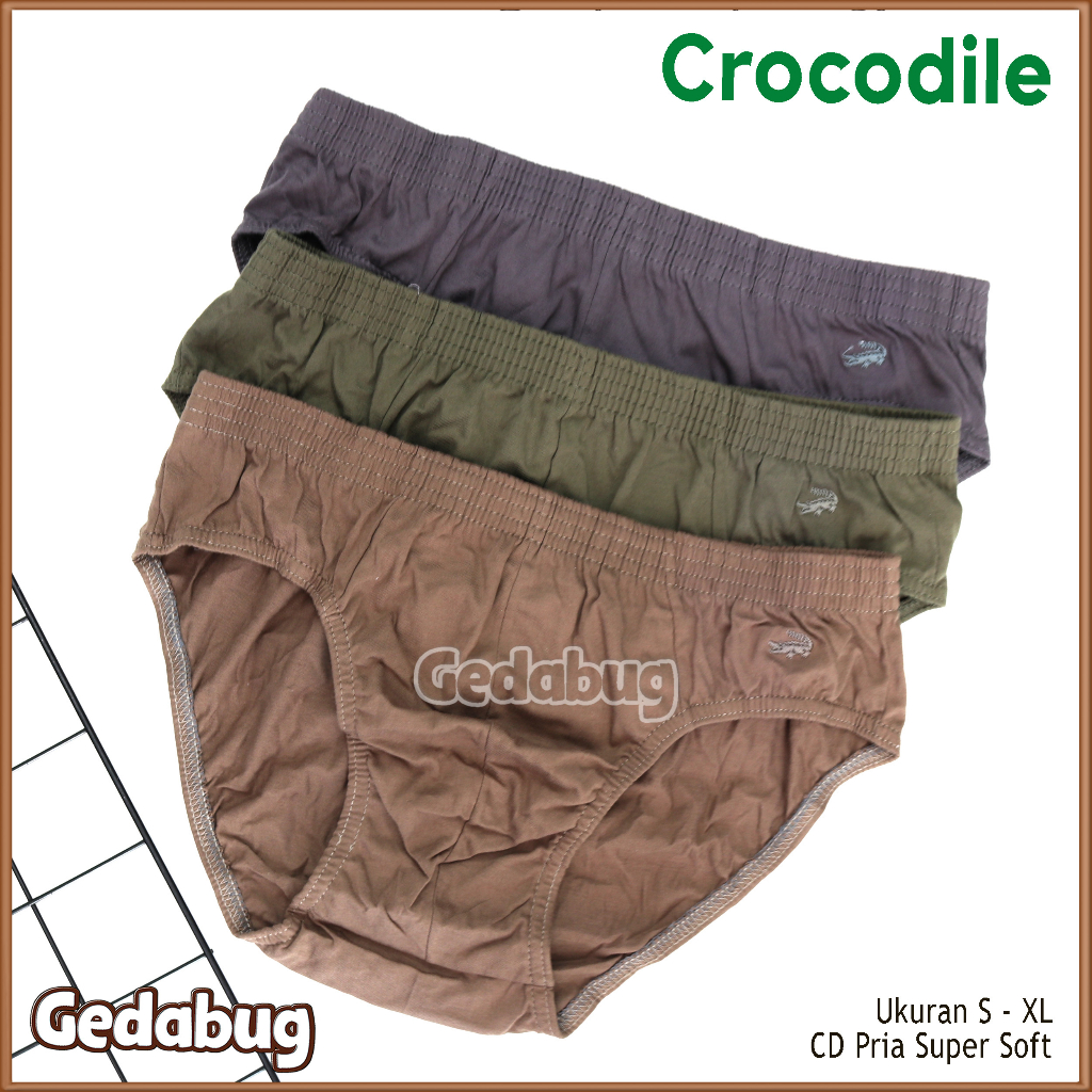 3 Pcs - CD Pria CROCODILE Hijau 521-242 | Celana dalam pria dewasa Elegan | Gedabug