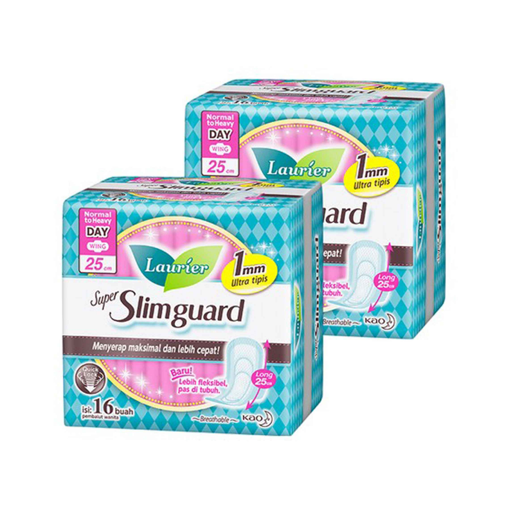 LAURIER SLIMGUARD 25cm isi 16 buah / pembalut laurier slimguard 25cm isi 16 buah (wing)