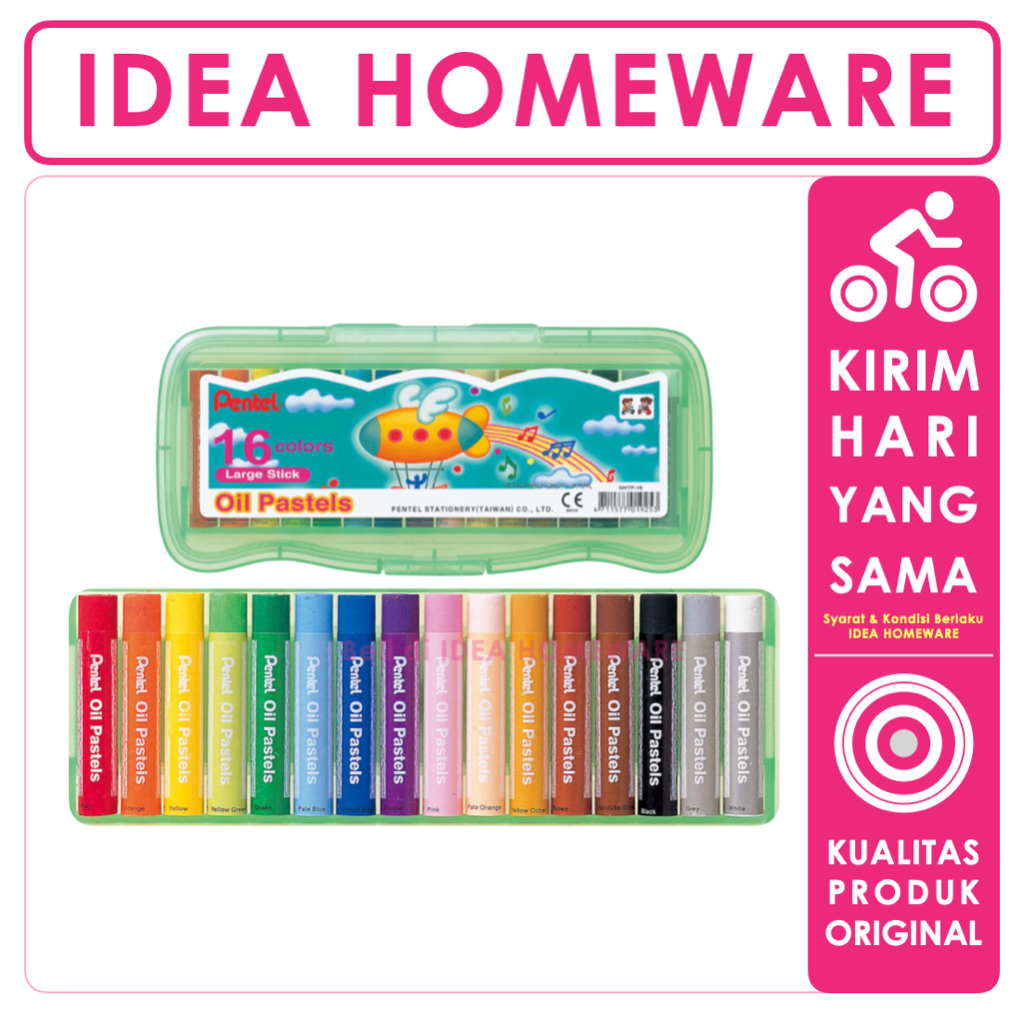 

Crayon Pentel Oil Pastels Set Larger Stick Non Toxic Tidak Beracun Set 16 - GHTP 16