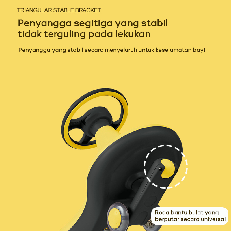 DADAWARD Mainan Mobil Dorong Anak Ride On Twist Car Musik LED Skuter Duduk Mobil Mobilan Anak Dorong