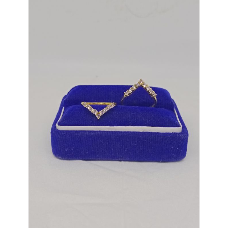 cincin listring v mp full (fuzi)/ cincin perak asli silver 925 lapis emas/ cinci fashion terbaru