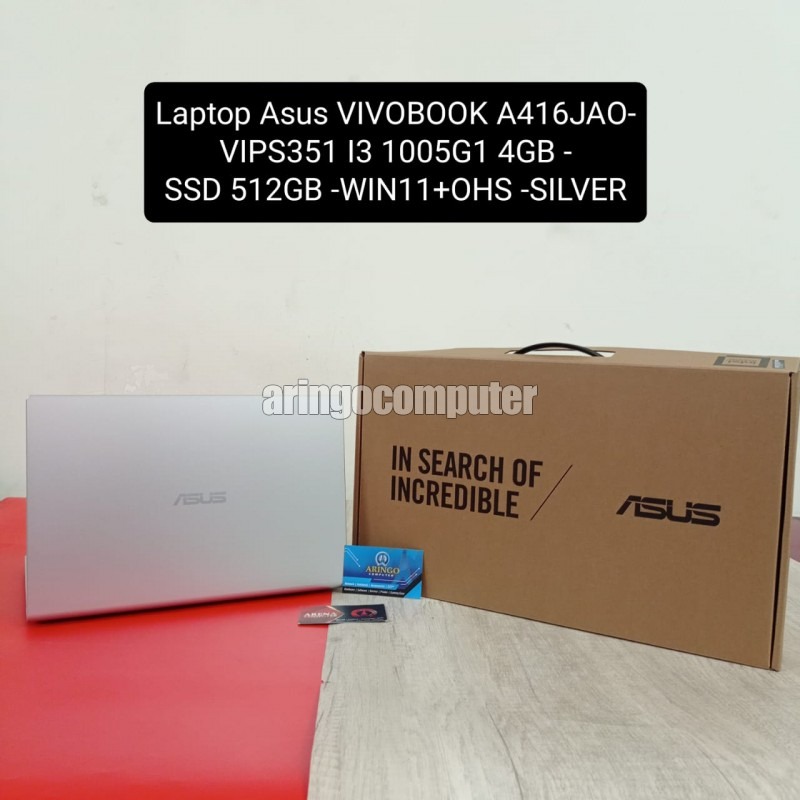 Laptop Asus VIVOBOOK A416JAO-VIPS351 I3 1005G1 4GB -SSD 512GB -WIN11+OHS -SILVER