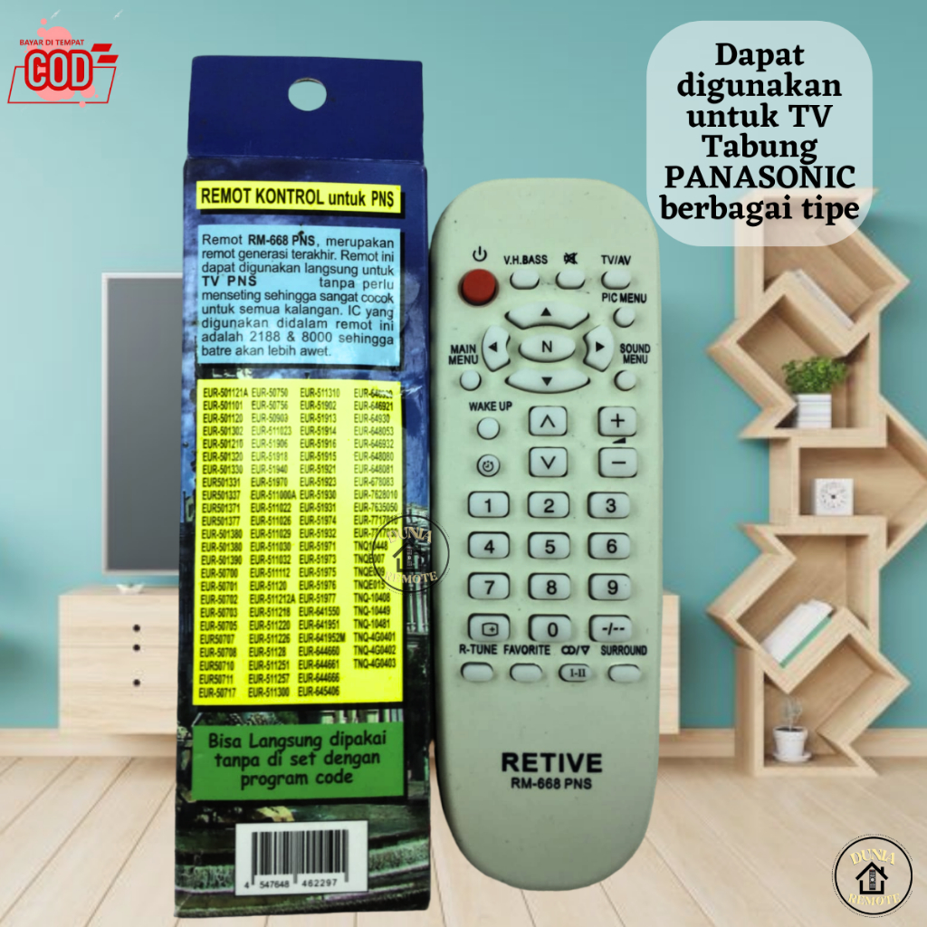 Remot Remote Seriess Tv Multi Universal Tabung Panasonic 668