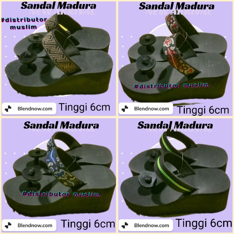 (GROSIR) SANDAL MADURA ASLI TINGGI 6CM SIZE 36-42 SANDAL WEDGES SANDAL GUNUNG TERKUAT BAHAN SPON