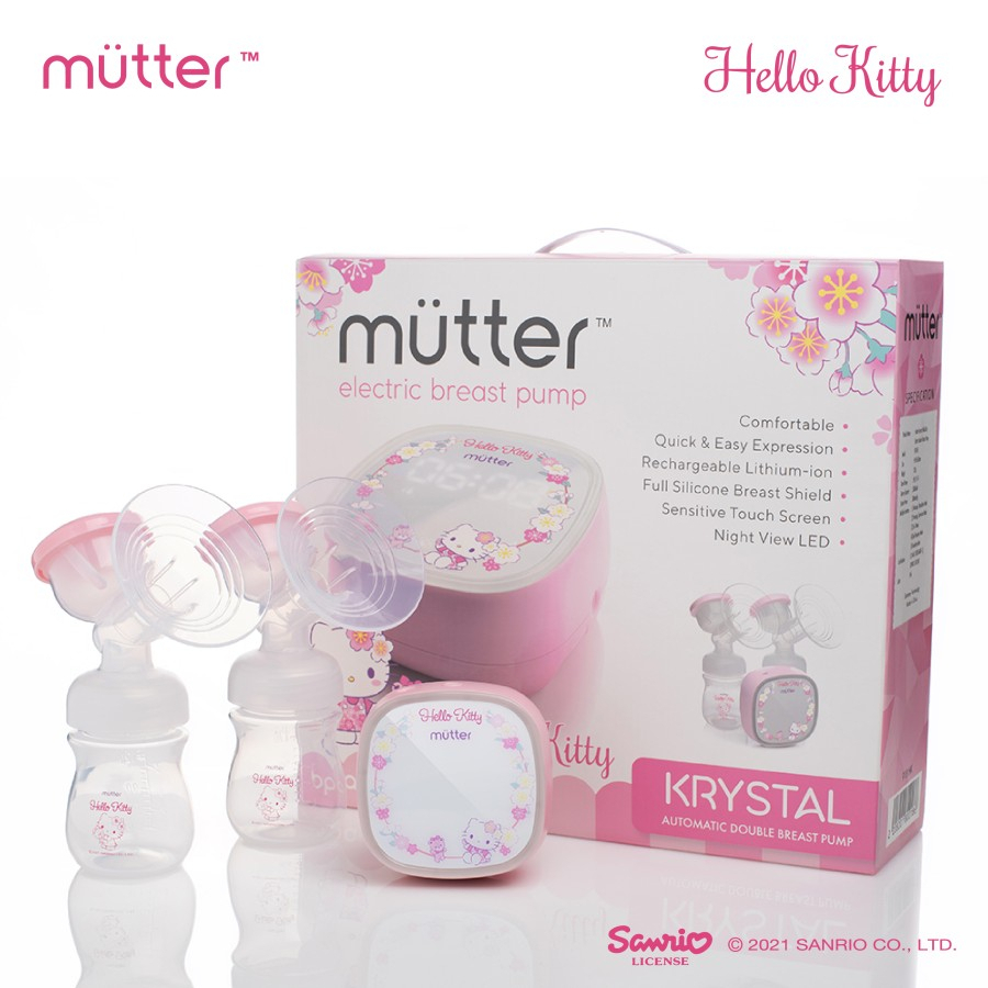 MUTTER Krystal HELLO KITTY Pompa ASI Elektrik Double Breast Pump