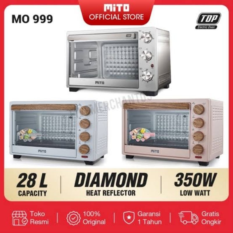 OVEN LISTRIK ELEKTRIK ELECTRIC MITOCHIBA MITO MO999 MO 999 28 LITER L 28L LOW WATT PEMANGGANG AYAM R