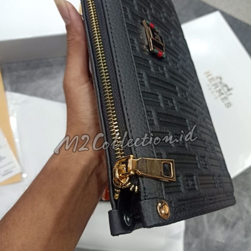 Handbag H Leather Embos Clutch Tas Tangan Kulit Asli Premium Quality